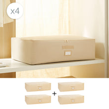 Ocean Home Textile Underbed Storage Bag, Pack Of 4, X Large, Herringbone Pattern, Beige
