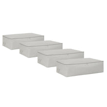 Ocean Home Textile Underbed Storage Bag, Pack Of 4, X Large, Herringbone Pattern, Grey