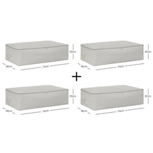 Ocean Home Textile Underbed Storage Bag, Pack Of 4, X Large, Herringbone Pattern, Grey