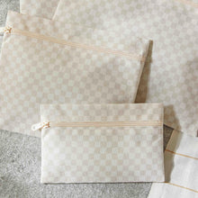 Ocean Home Textile Waterproof PVC Lined Beige Checkered Wet & Dry Bag Set, Set of 5