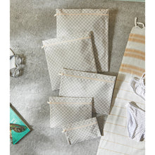 Ocean Home Textile Waterproof PVC Lined Grey Checkered Wet & Dry Bag Set, Set of 5