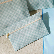 Ocean Home Textile Waterproof PVC Lined Mint Checkered Wet & Dry Bag Set, Set of 5