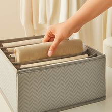 Ocean Home Textile Drawer Organizer Set of 6, Herringbone Pattern, Grey
