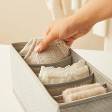 Ocean Home Textile Drawer Organizer Set of 6, Herringbone Pattern, Grey