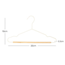 Ocean Home Textile Rubber Coated Metal Hangers With Maple Wood Bar, Pack Of 9, Matte White
