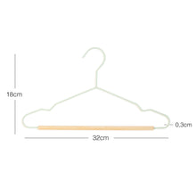 Ocean Home Textile Rubber Coated Metal Hangers With Maple Wood Bar, Pack Of 9, Matte Mint