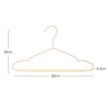 Ocean Home Textile Rubber Coated Metal Hangers With Maple Wood Bar, Pack Of 9, Matte Pink