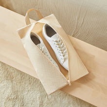 Ocean Home Textile Shoe Organizer, Beige Herringbone