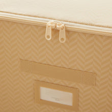 Ocean Home Textile Supported Storage Box, Beige, Herringbone