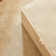 Ocean Home Textile Supported Storage Box, Beige, Herringbone