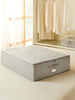 Ocean Home Textile Storage Box, Herringbone Pattern, Gray