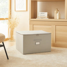 Ocean Home Textile Supported Storage Box, Grey, Herringbone