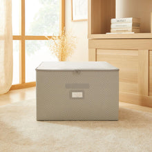 Ocean Home Textile Supported Storage Box, Grey, Herringbone