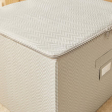 Ocean Home Textile Supported Storage Box, Grey, Herringbone