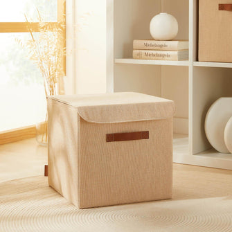 Ocean Home Textile Jute Storage Box With Lid