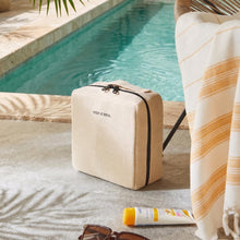 Ocean Home Textile Thermal Insulated Jute Linen Makeup Bag