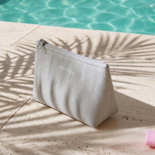 Ocean Home Textile Thermal Insulated Jute Linen Makeup Bag, Grey