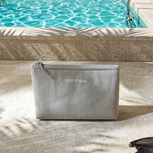Ocean Home Textile Thermal Insulated Jute Linen Makeup Bag, Grey