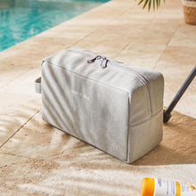 Ocean Home Textile Thermal Insulated Jute Linen Makeup Bag, Grey