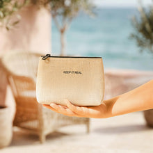 Ocean Home Textile Thermal Insulated Jute Linen Makeup Bag