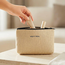 Ocean Home Textile Thermal Insulated Jute Linen Makeup Bag