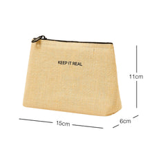 Ocean Home Textile Thermal Insulated Jute Linen Makeup Bag