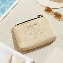Ocean Home Textile Thermal Insulated Jute Linen Makeup Bag