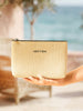 Ocean Home Textile Thermal Insulated Jute Linen Makeup Bag