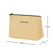 Ocean Home Textile Thermal Insulated Jute Linen Makeup Bag