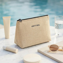 Ocean Home Textile Thermal Insulated Jute Linen Makeup Bag