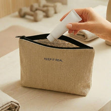 Ocean Home Textile Thermal Insulated Jute Linen Makeup Bag