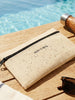 Ocean Home Textile Thermal Insulated Jute Linen Makeup Bag