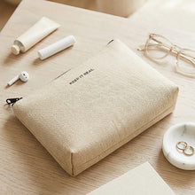 Ocean Home Textile Thermal Insulated Jute Linen Makeup Bag
