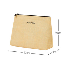 Ocean Home Textile Thermal Insulated Jute Linen Makeup Bag